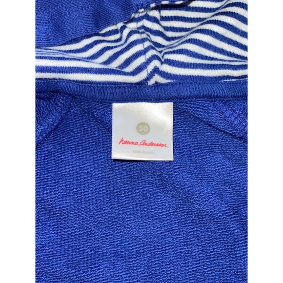 Hanna Andersson blue hooded coat jacket 0-3m 50 EUC - Picture 2 of 2